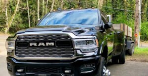 Black color landscaping truck