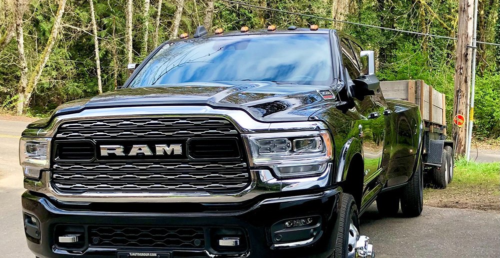 Black color landscaping truck