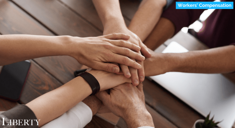 work force people kept hands all together